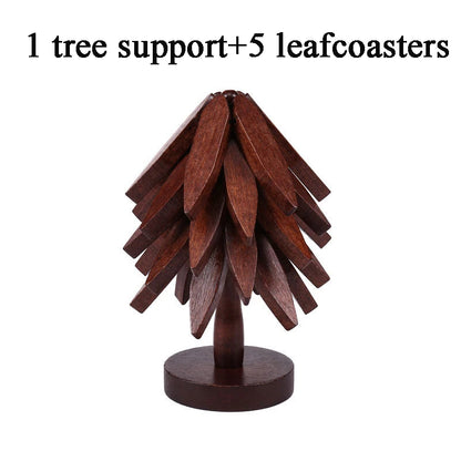 Wooden Trivet Set, Kitchen Hot Pad Holder, Tree Shape Pot Stand