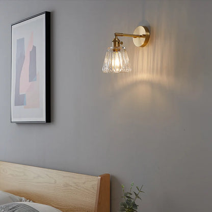 Nordic Brass Bedside Wall Light, Glass Globe Sconce, Minimalist Bedroom Lighting