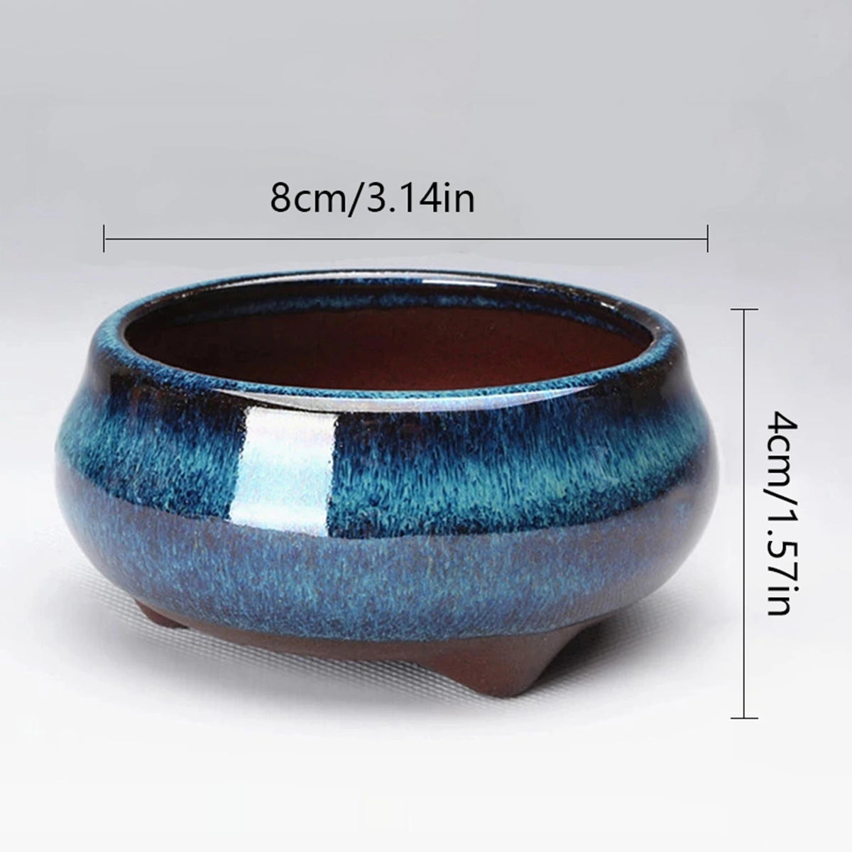 Ceramic Garden Planter Pot, Indoor Plant Pot, Glazed Flower Pot with Drainage Hole