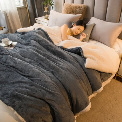 Wool Throw Blanket, Woven Bed Throw, Warm Natural Layer for Sofa and Bedroom