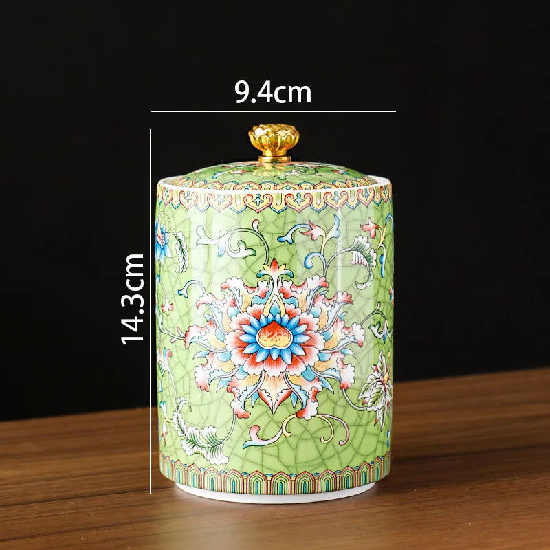 European Ceramic Storage Jar, Kitchen Canister with Lid, Pantry Storage Container