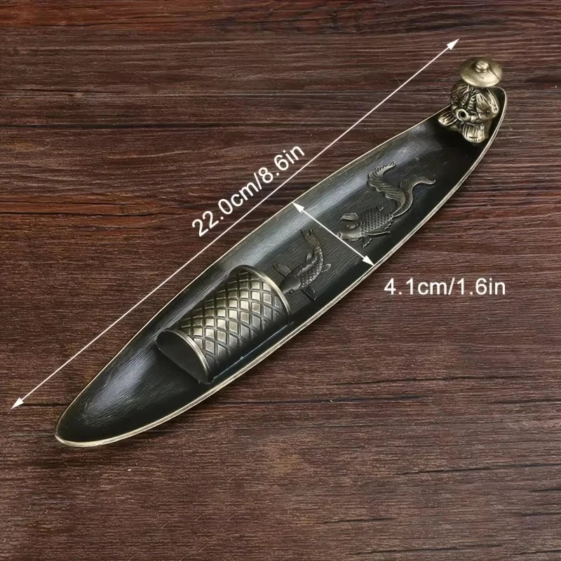 Boat Incense Holder, Stick Incense Burner, Ash Catcher Tray for Desk and Shelf