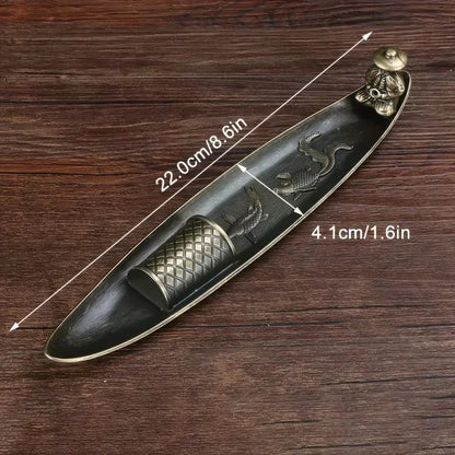 Boat Incense Holder, Stick Incense Burner, Ash Catcher Tray for Desk and Shelf