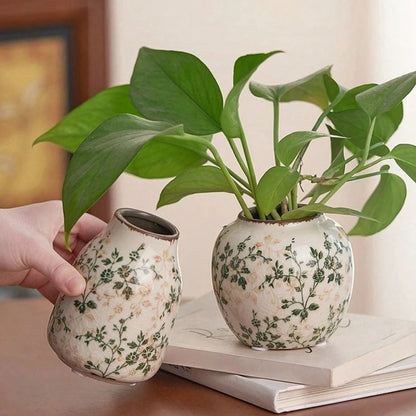 Crackle Glaze Ceramic Vase, Handmade Bohemian Flower Vase, Textured Table Decor