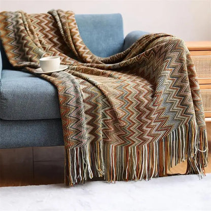 Hand Knitted Throw Blanket, Chunky Knit Throw, Cozy Layer for Sofa and Armchair