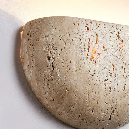 Wabi-Sabi Stone Wall Lamp, Textured Wall Sconce, Warm Light for Hallway and Landing