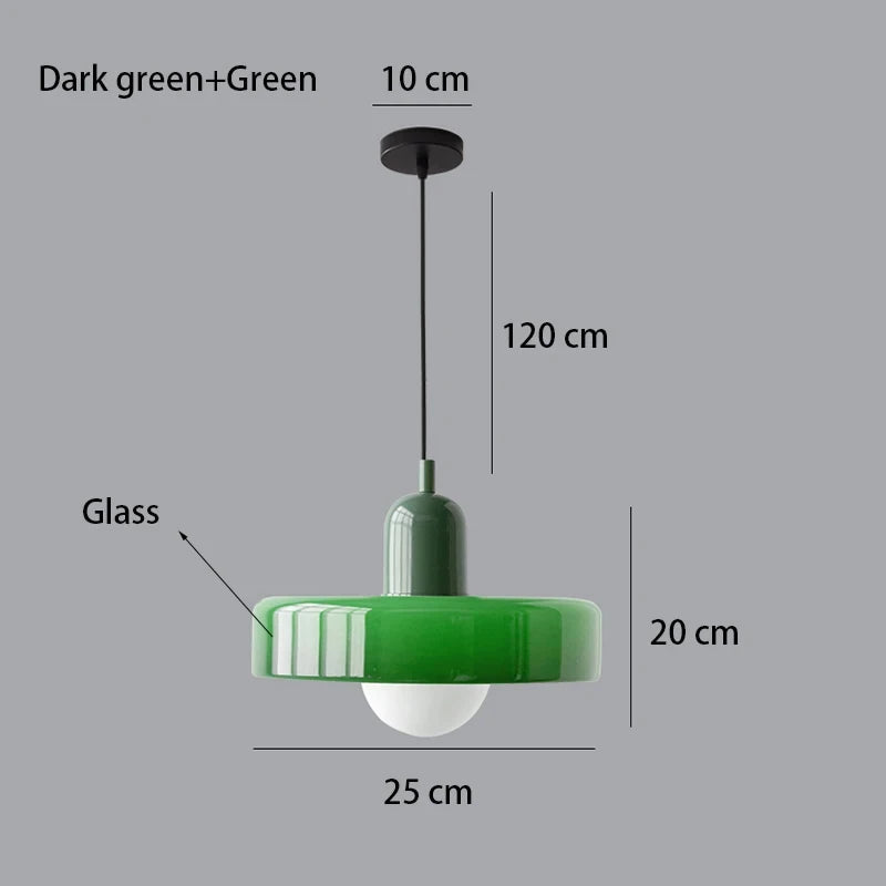 Bauhaus Glass Chandelier, Modern Dining Room Pendant Light, Nordic Ceiling Fixture