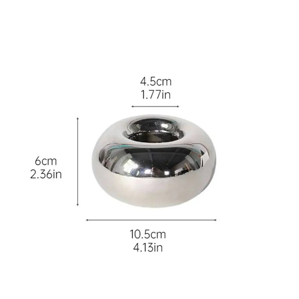 Circular Ceramic Candle Holder, Candlestick Stand, Minimalist Table Centerpiece