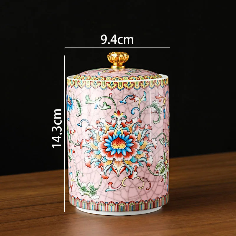 European Ceramic Storage Jar, Kitchen Canister with Lid, Pantry Storage Container