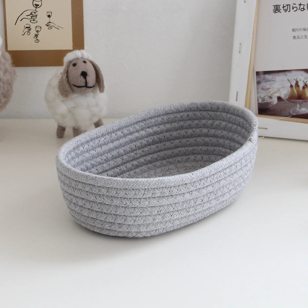 Woven Storage Basket, Fabric Storage Bin, Collapsible Organizer for Shelves and Closets