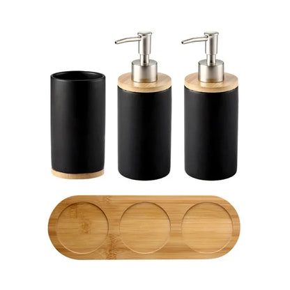 Ceramic Bathroom Accessories Set, Vanity Countertop Set, Soap Dispenser and Tumbler