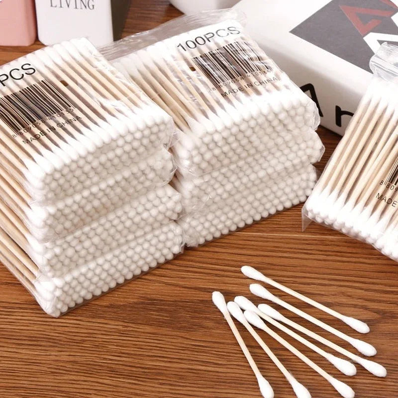 Cotton Swab Storage Box, Bathroom Canister, Countertop Organizer with Lid