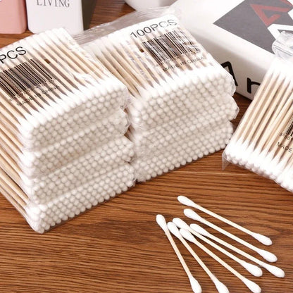 Cotton Swab Storage Box, Bathroom Canister, Countertop Organizer with Lid