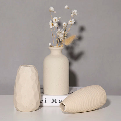 Retro Ceramic Flower Vase, Vintage Bud Vase, Glazed Decor for Open Shelves