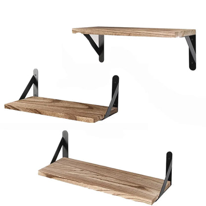 Wooden Floating Wall Shelf, Wall Mounted Shelf, Display Ledge for Living Room and Hall