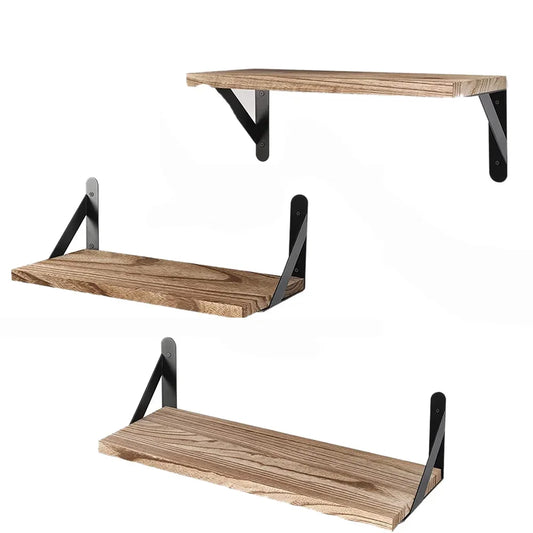 Wooden Floating Wall Shelf, Wall Mounted Shelf, Display Ledge for Living Room and Hall