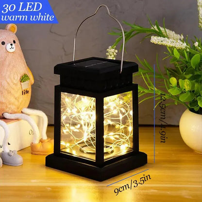 Solar LED Lantern, Outdoor Hanging Light, Rechargeable Lantern for Patio and Garden