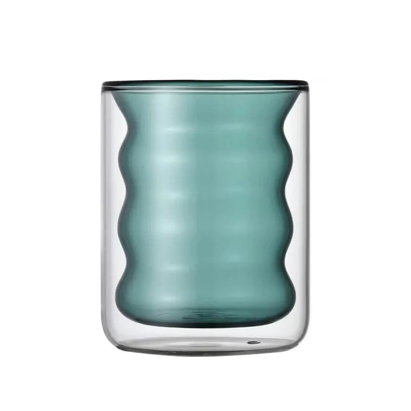 Double Wall Glass Cup, Insulated Coffee Mug, Borosilicate Glassware for Tea and Latte