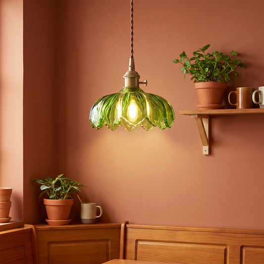 Vintage Shanghai-style lighting fixture with rustic vintage character in a cafe setting